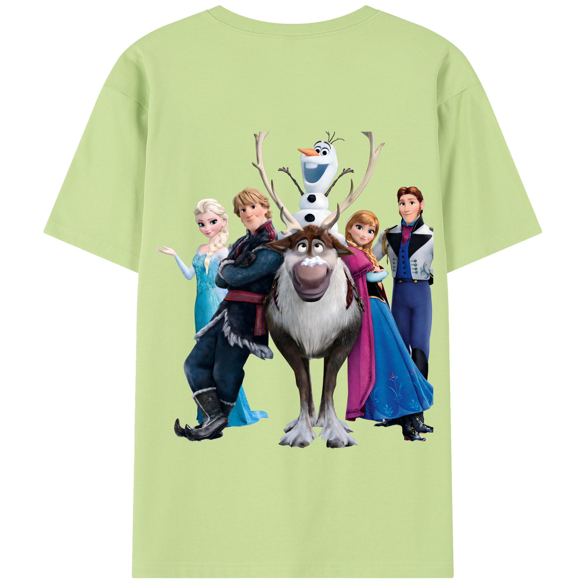 （画像用） アナと雪の女王 アンナ エルサ Frozen Anna Elsa 綿100％半袖Tシャツ（背面プリント）
